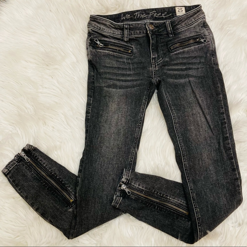 Free People Zipper Ankle Skinny Jeans